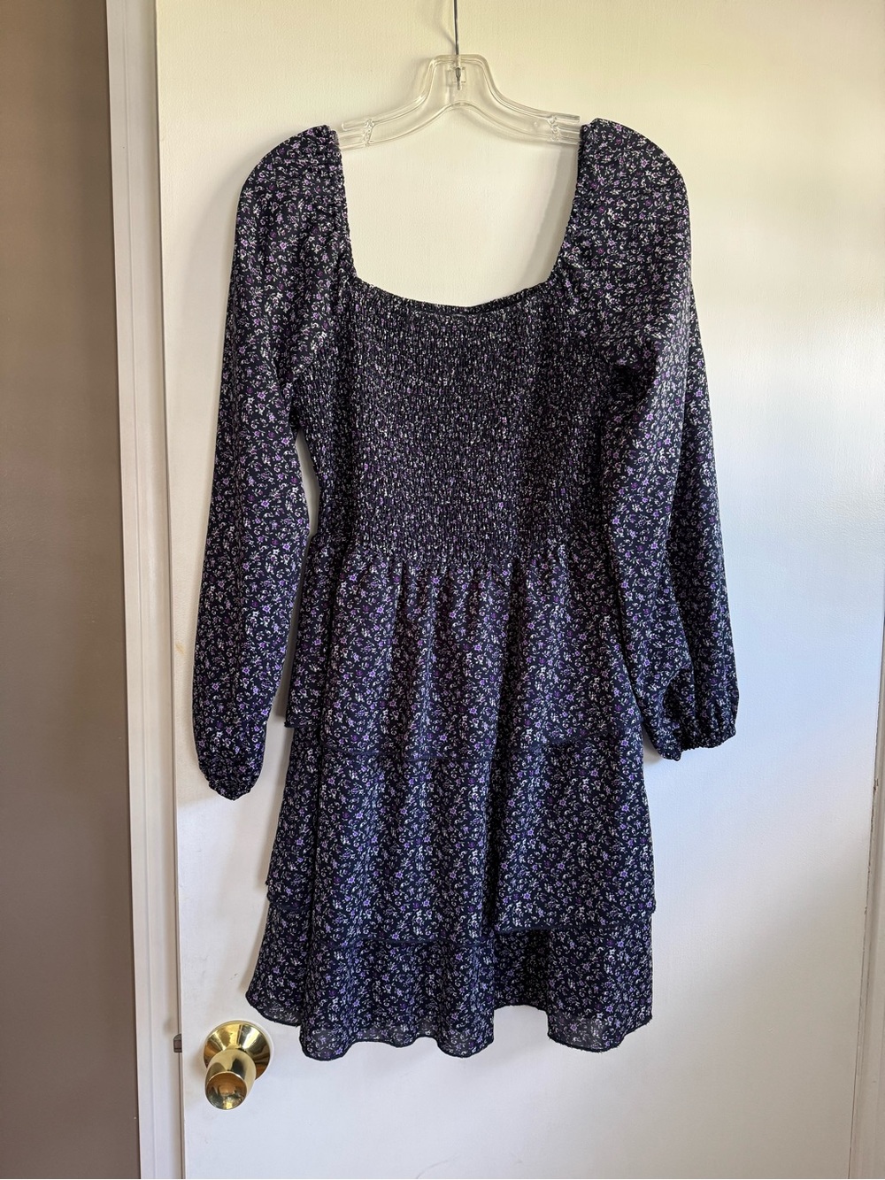 Square-Neck Mini Dress Floral